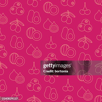 Fruit Seamless Editable Stroke Icon Pattern Fruit Seamless Editable Stroke Icon Pattern