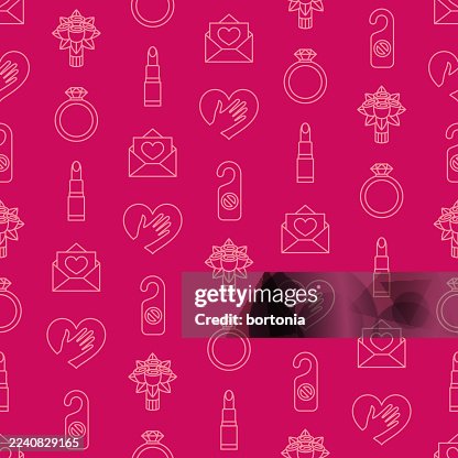 Romance Seamless Editable Stroke Icon Pattern Romance Seamless Editable Stroke Icon Pattern