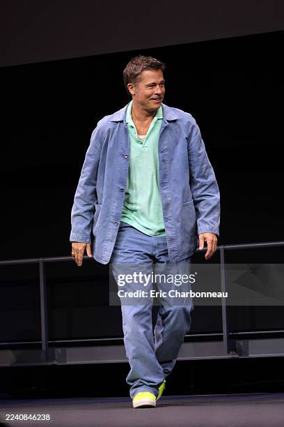 Brad Pitt attends an Apple Films Special Screening of "F1" at the Academy Museum of Motion Pictures on October 12, 2025 in Los Angeles, California.