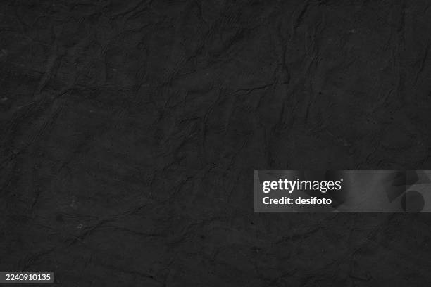 blank empty plain simple dark black wrinkled crinkled crumpled paper textured wall texture horizontal vector background like thick chart paper cardboard for rustic wallpaper, backdrop, scrapbook template - unwrapped stock illustrations