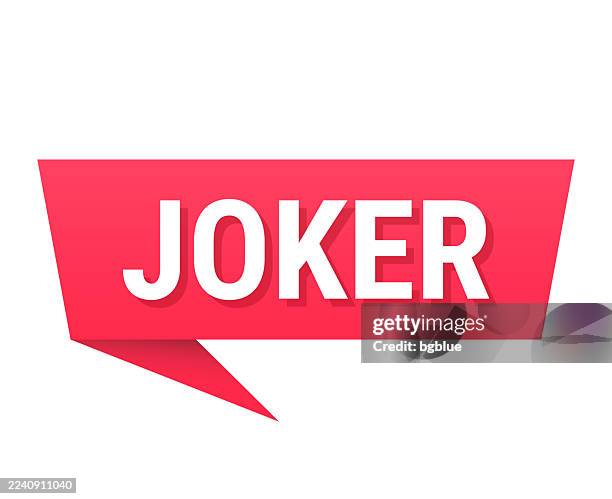 joker - red speech bubble on blank background - playing cards box stock illustrations