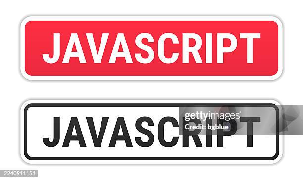 javascript - red and black labels on white background - javascript programming stock illustrations