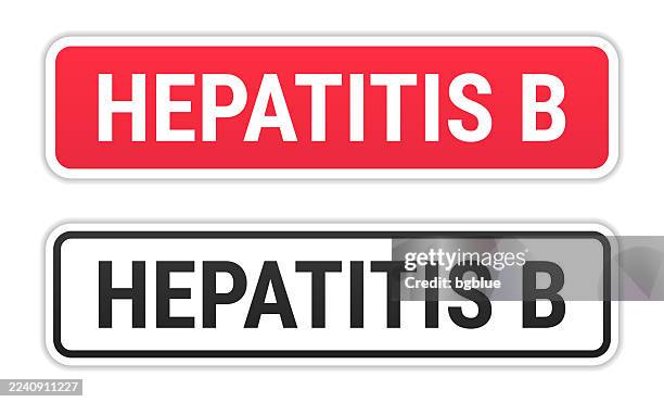 hepatitis b - red and black labels on white background - hepatitis stock illustrations