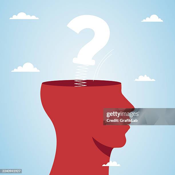 ilustrações de stock, clip art, desenhos animados e ícones de question mark. representation of imagination and curiosity - incerteza