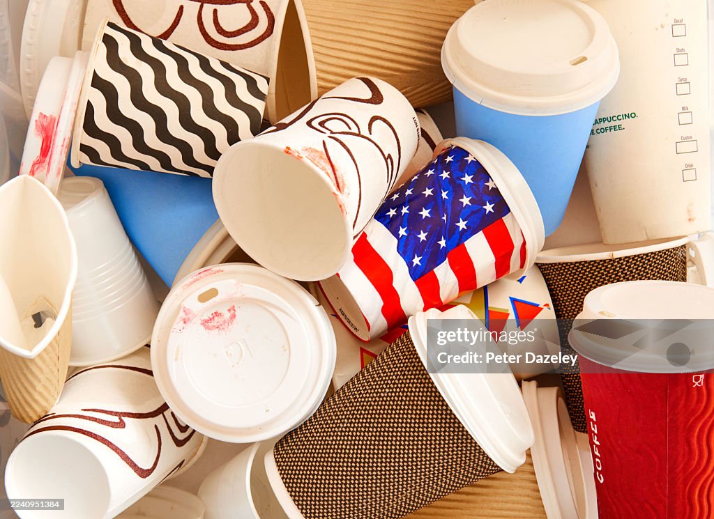 Coffee Cups in bin.