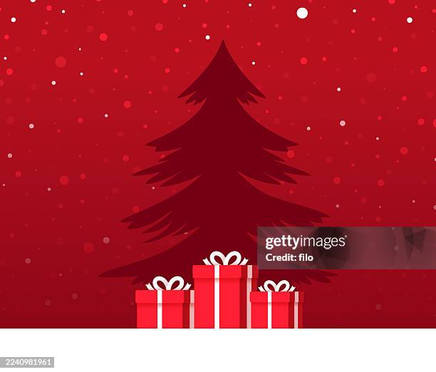 christmas tree present gift modern background - christmas tree farm stock illustrations