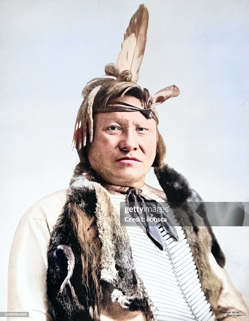 Portrait of common people from 1894: Rain-In-The-Face, Sioux