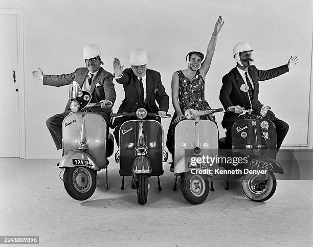 British sports journalist Sydney Hulls, British sports journalist Desmond Hackett, British sports journalist and former swimmer Judy Grinham, and...