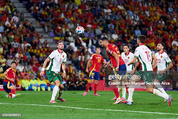 Mikel Merino of Spain scoring goal during the FIFA World Cup 2026 qualifier match between Spain and Bulgaria at Jose Zorrilla on October 14, 2025 in...