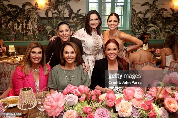 Teresa Rodriguez, Lourdes Stephen, María Elena Salinas, Michelle Galván, María Celeste Arrarás and Pamela Silva attend as Shark Beauty celebrates...