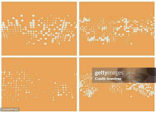 abstract color perspective half tone polka dots texture backgrounds design element collection - multiple perspectives stock illustrations