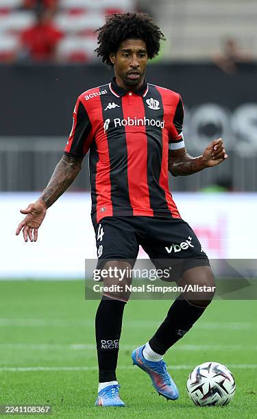 Dante of OGC Nice on the ball during the Ligue 1 McDonald's match between OGC Nice and FC Nantes at Allianz Riviera Stadium on September 13, 2025 in...