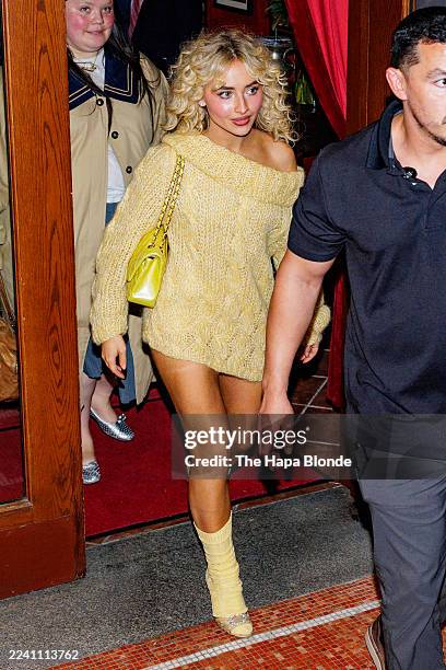 Sabrina Carpenter is seen in Midtown on October 14, 2025 in New York City.