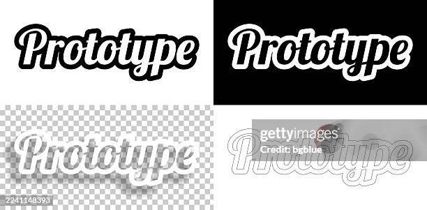 prototype - text for design. blank, white and black backgrounds - line text - prototype model stock illustrations