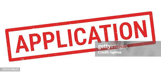 application - red rubber stamp on white background - application programming interface stock illustrations