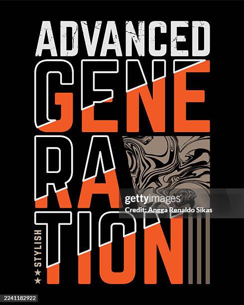 advanced generation modern typography text for street style t shirt design - tshirt texture stock illustrations