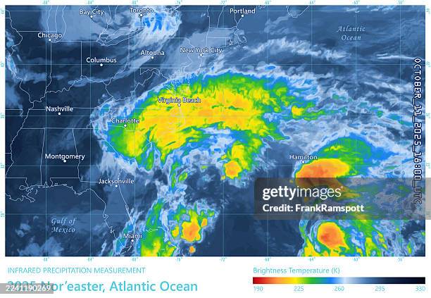 northeaster 20251011 precipitation map us east coast - weather map united states stock illustrations
