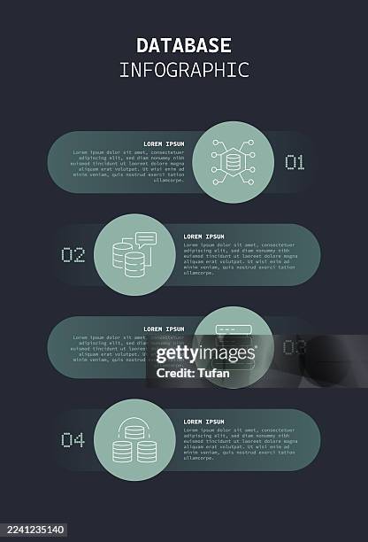database infographic - pixel line perfect - pixel perfect stock illustrations