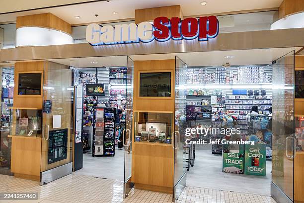 Miami, Florida, Aventura Mall, GameStop store entrance front view, video game retailer shop.