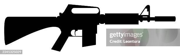 machine gun silhouette - national rifle association stock illustrations