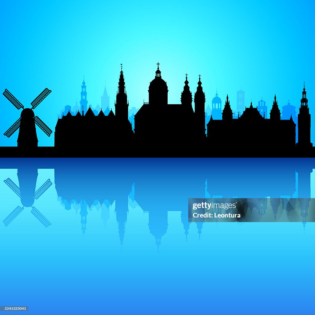 Amsterdam Skyline Silhouette