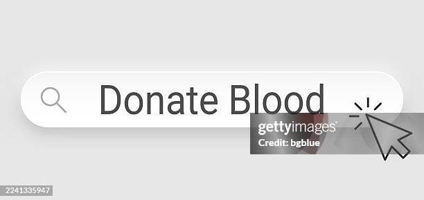 donate blood - search bar with cursor on blank background - donate button vector stock illustrations
