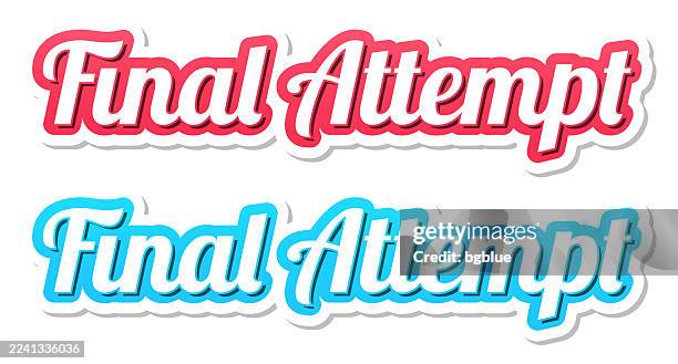 final attempt - 3d text in red and blue on white background - end to end testing stock illustrations