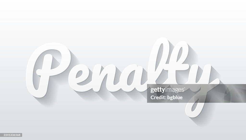 Penalty - Flat Design with paper cut effect on blank background