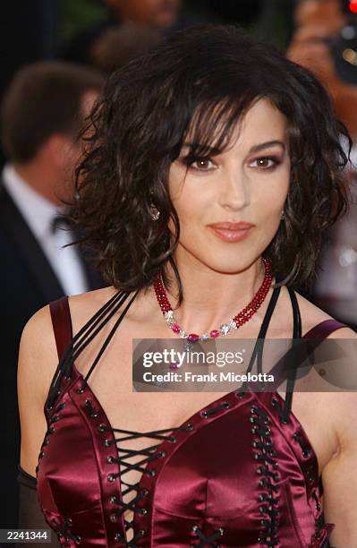 Actress Monica Bellucci attends the premiere of the film "Matrix Reloaded" at the 56th International Cannes Film Festival May 15, 2003 in Cannes,...