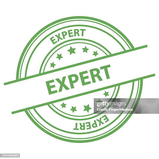 illustrazioni stock, clip art, cartoni animati e icone di tendenza di timbro di tenuta in gomma esperto - esperto