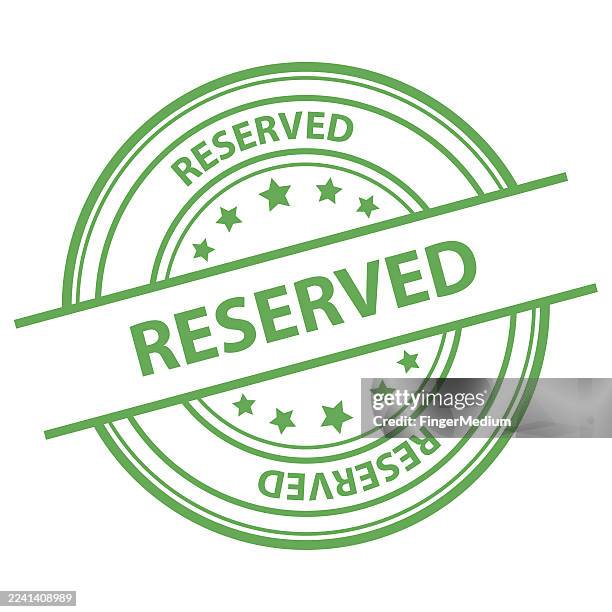reserved rubber seal stamp - reserved table stock illustrations