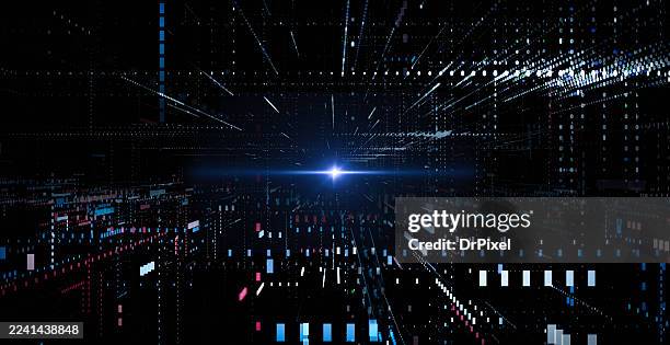 futuristic digital data flow and light burst - quantum computing stock pictures, royalty-free photos & images
