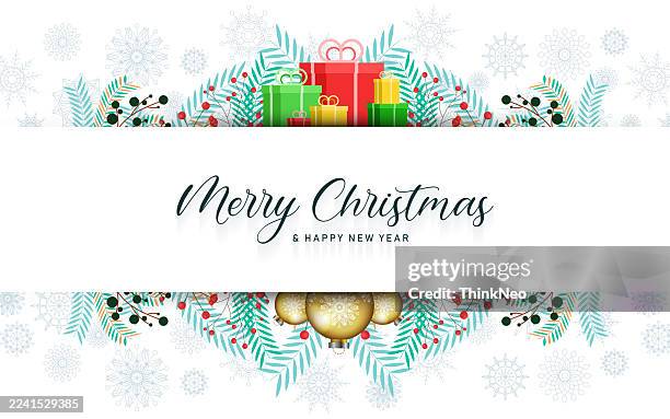 holidays realistic vector garland frame. - christmas header white background stock illustrations
