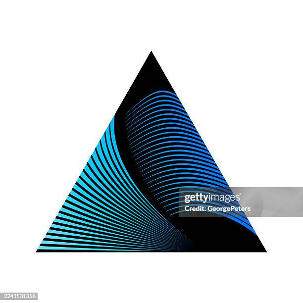 abstract triangle shape and merging stripes - merging lines stock illustrations