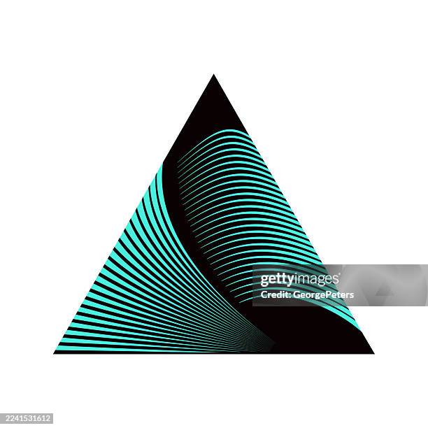 abstract triangle shape and merging stripes - integrated media stock illustrations
