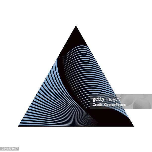 abstract triangle shape and merging stripes - integrated media stock illustrations