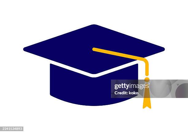 icon, graduation cap. - tassel stock illustrations