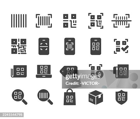 QR Code and Bar Code Icons - Classic Series QR Code and Bar Code Icons - Classic Series