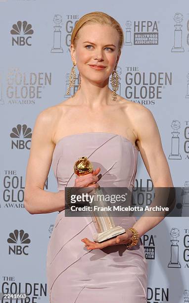 Winner for Best Actress in a Motion Picture Drama , Nicole Kidman backstage at the 60th Annual Golden Globe Awards held at the Beverly Hilton Hotel...