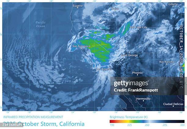 october storm 20251014 precipitation map california - weather radar graphic stock illustrations