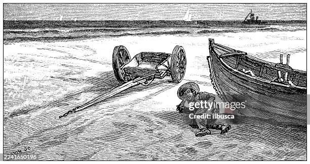 long island, peconics, east hampton beach - east hampton new york stock illustrations