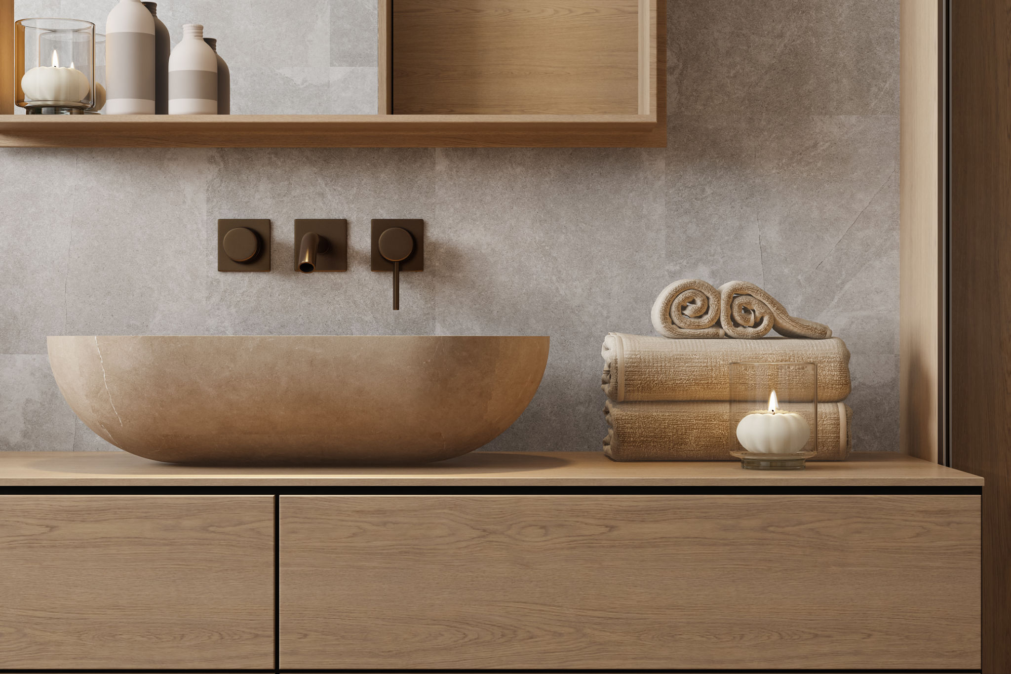 natural bathroom elements