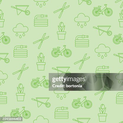 Spring Seamless Editable Stroke Icon Pattern Spring Seamless Editable Stroke Icon Pattern