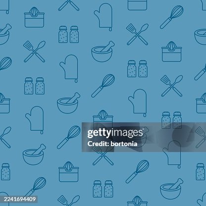 Kitchen Tools Seamless Editable Stroke Icon Pattern Kitchen Tools Seamless Editable Stroke Icon Pattern