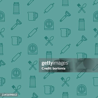 Kitchen Tools Seamless Editable Stroke Icon Pattern Kitchen Tools Seamless Editable Stroke Icon Pattern
