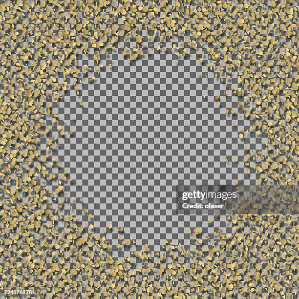 a vibrant design featuring scattered petals in gold hues, creating a circular frame. ideal for celebratory and festive themes. - confetti falling transparent background stock illustrations