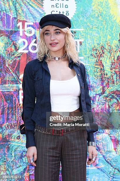 Margherita Aresti attends the "Un Professore - Stagione 3" photocall during the 23rd Alice Nella Città at Casa Alice on October 18, 2025 in Rome,...