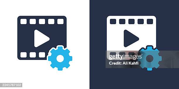video production glyph solid icon. solid icon that can be applied anywhere, simple, pixel perfect and modern style. - video production stock illustrations