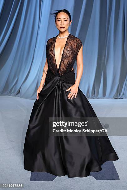 Greta Lee attends the 5th Annual Academy Museum Gala at the Academy Museum of Motion Pictures on October 18, 2025 in Los Angeles, California.