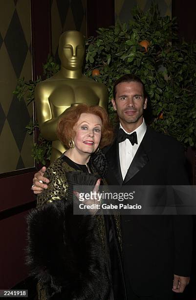 Actress Arlene Dahl and her son, Actor Lorezo Lamas at the Academy of Motion Picture Arts and Sciences Official New York Oscar Night Celebration at...